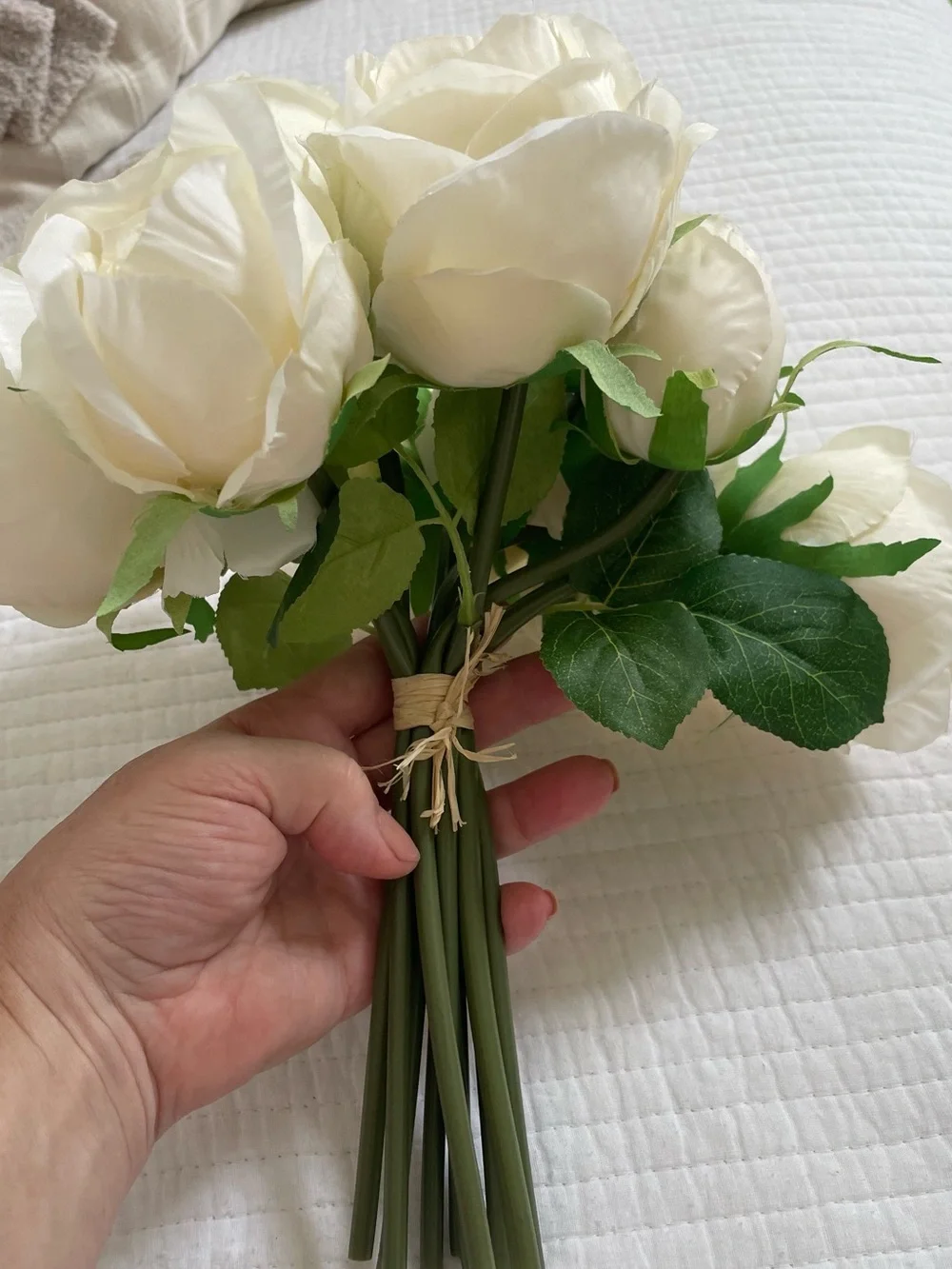 Cream Artificial Rose Bouquet - Home Accents